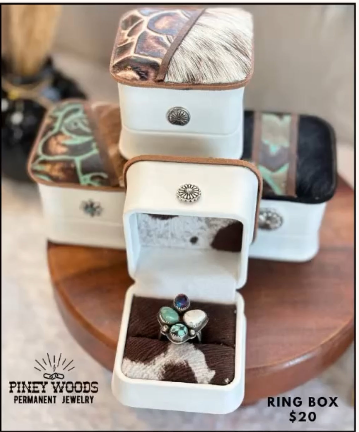 Cowhide Jewelry Box