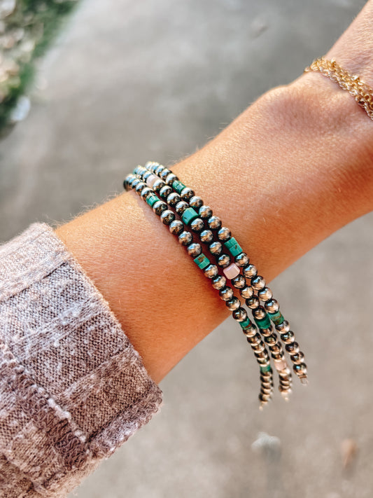 Turquoise + Navajo Pearl Bracelets